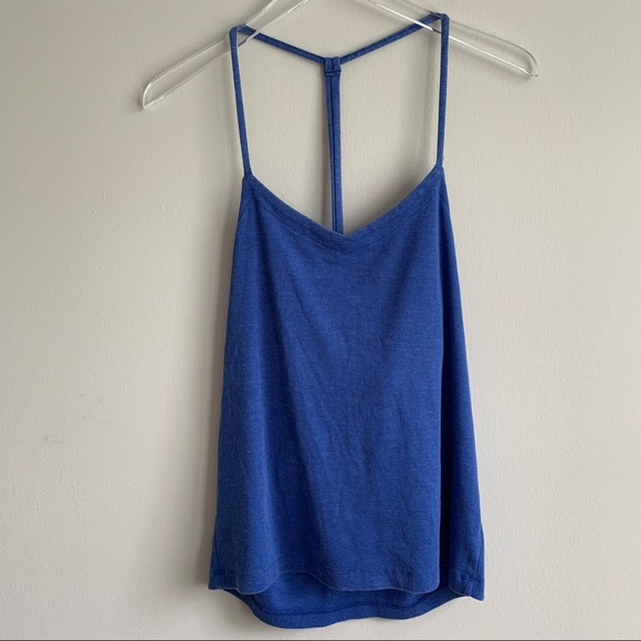 Chaser T Back Cami in Float ribbed blue tank top - Picture 9 of 16